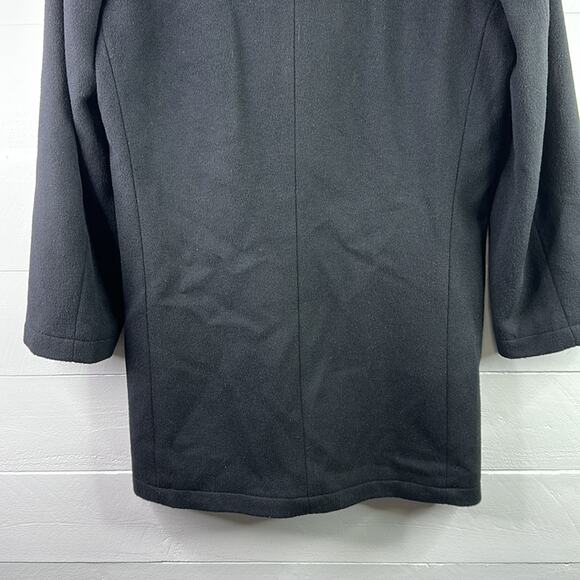 MICHAEL KORS Black Nylon Wool Overcoat Long Sleeve Button Up Jacket Size‎ 14R - Picture 4 of 11